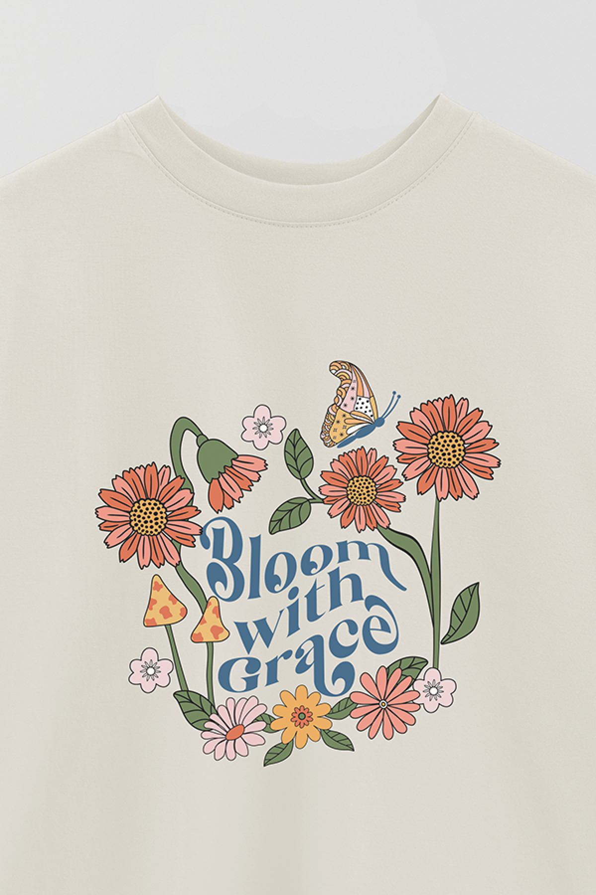 REMERA OVER ESTAMPADA BH2 BLOOM WITH GRACE