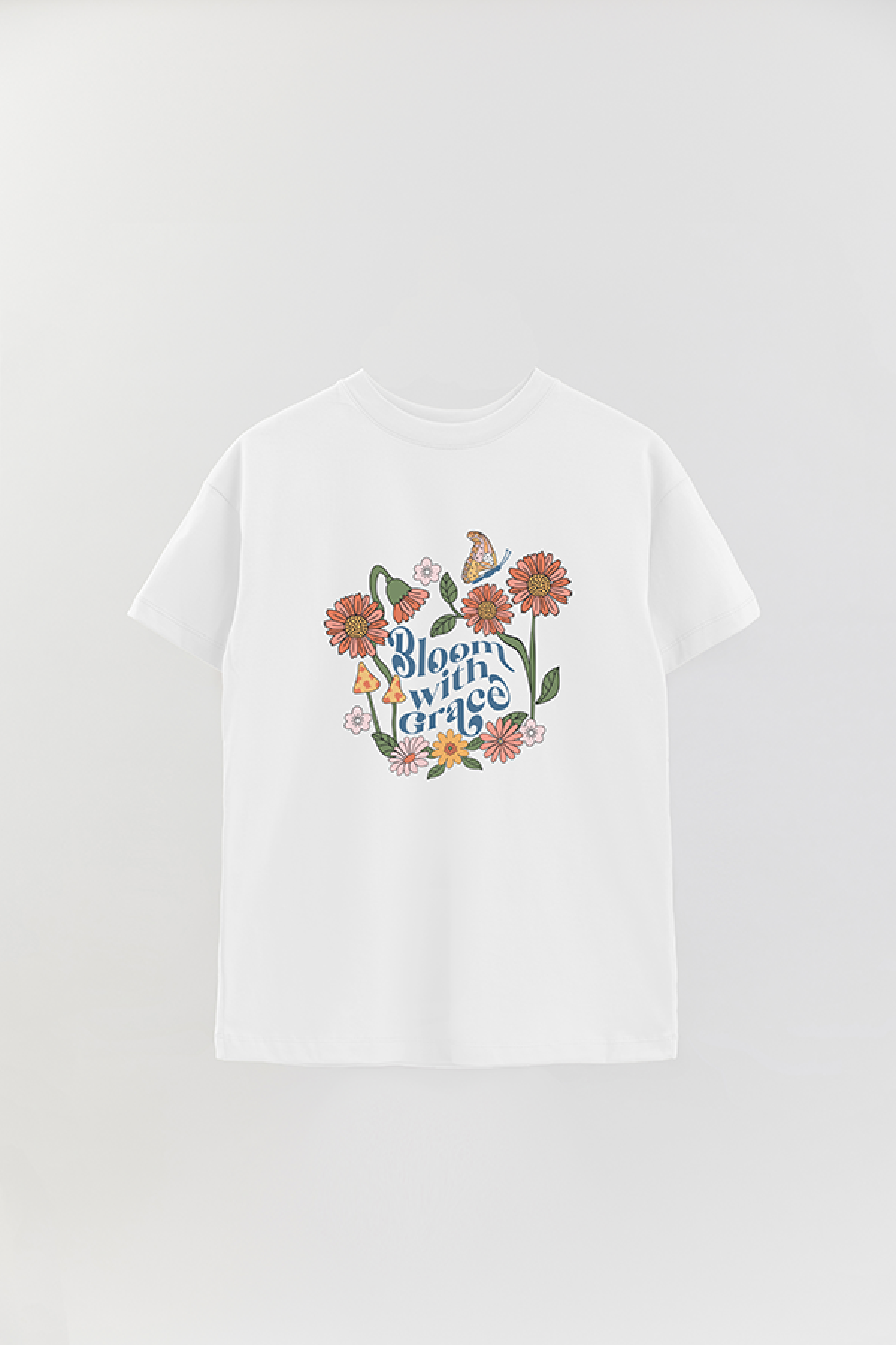 REMERA OVER ESTAMPADA BH2 BLOOM WITH GRACE