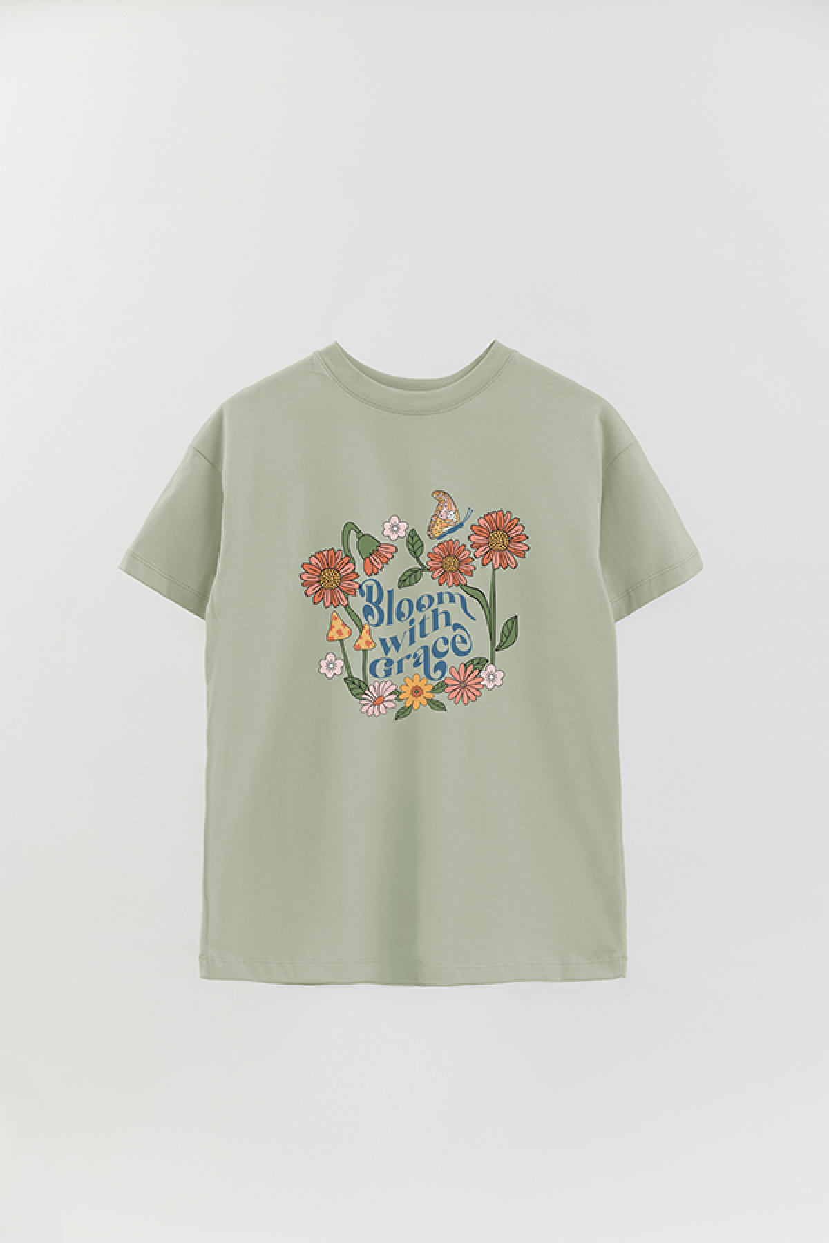REMERA OVER ESTAMPADA BH2 BLOOM WITH GRACE