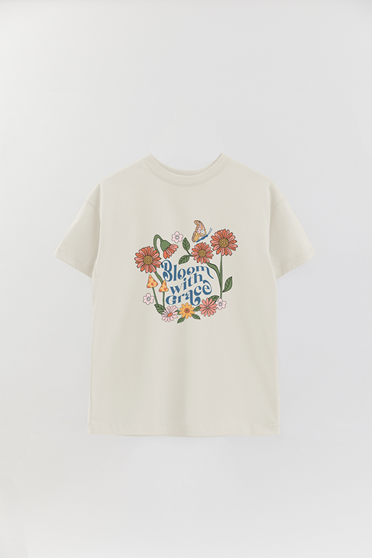 REMERA OVER ESTAMPADA BH2 BLOOM WITH GRACE