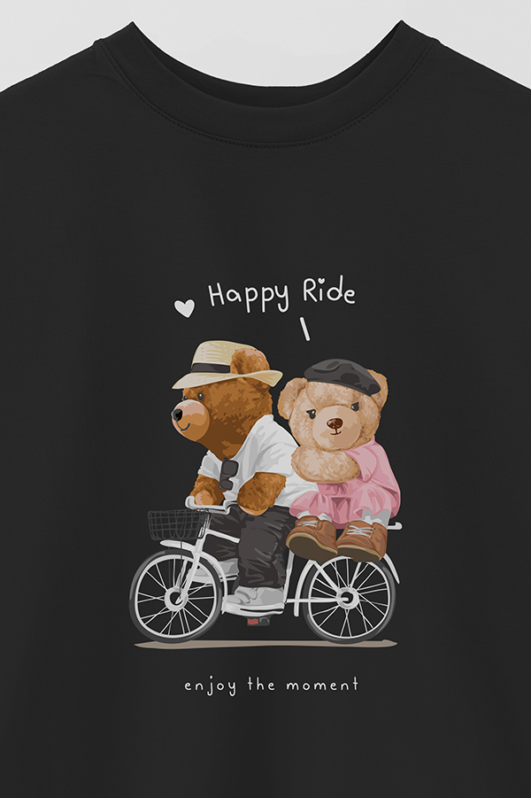 REMERA OVER ESTAMPADA UNISEX TEDDY RIDE