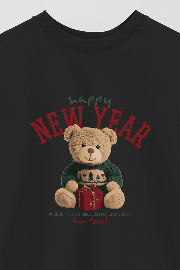 REMERA OVER ESTAMPADA TEDDY XMAS 17