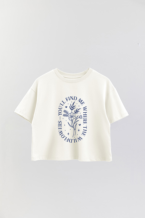 REMERA CROP ESTAMPADA BL YOU`LL FIND ME