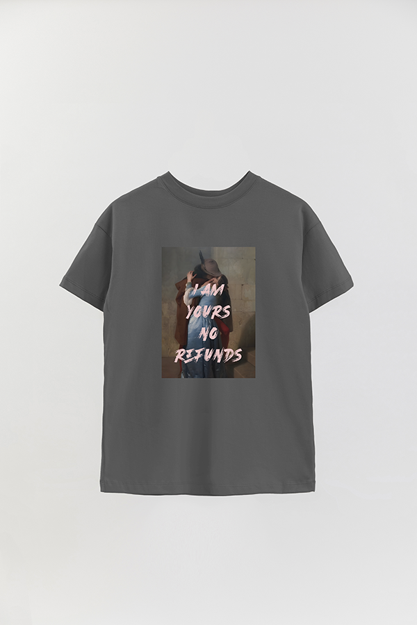 REMERA OVER ESTAMPADA ART COLLECTION 111 I AM YOURS NO REFUNDS