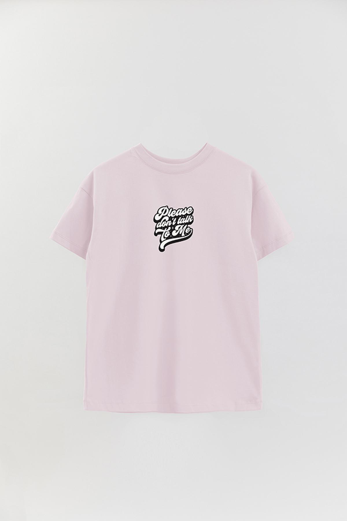 REMERA OVER ESTAMPADA LV5 PLEASE DON'T TALK TO ME