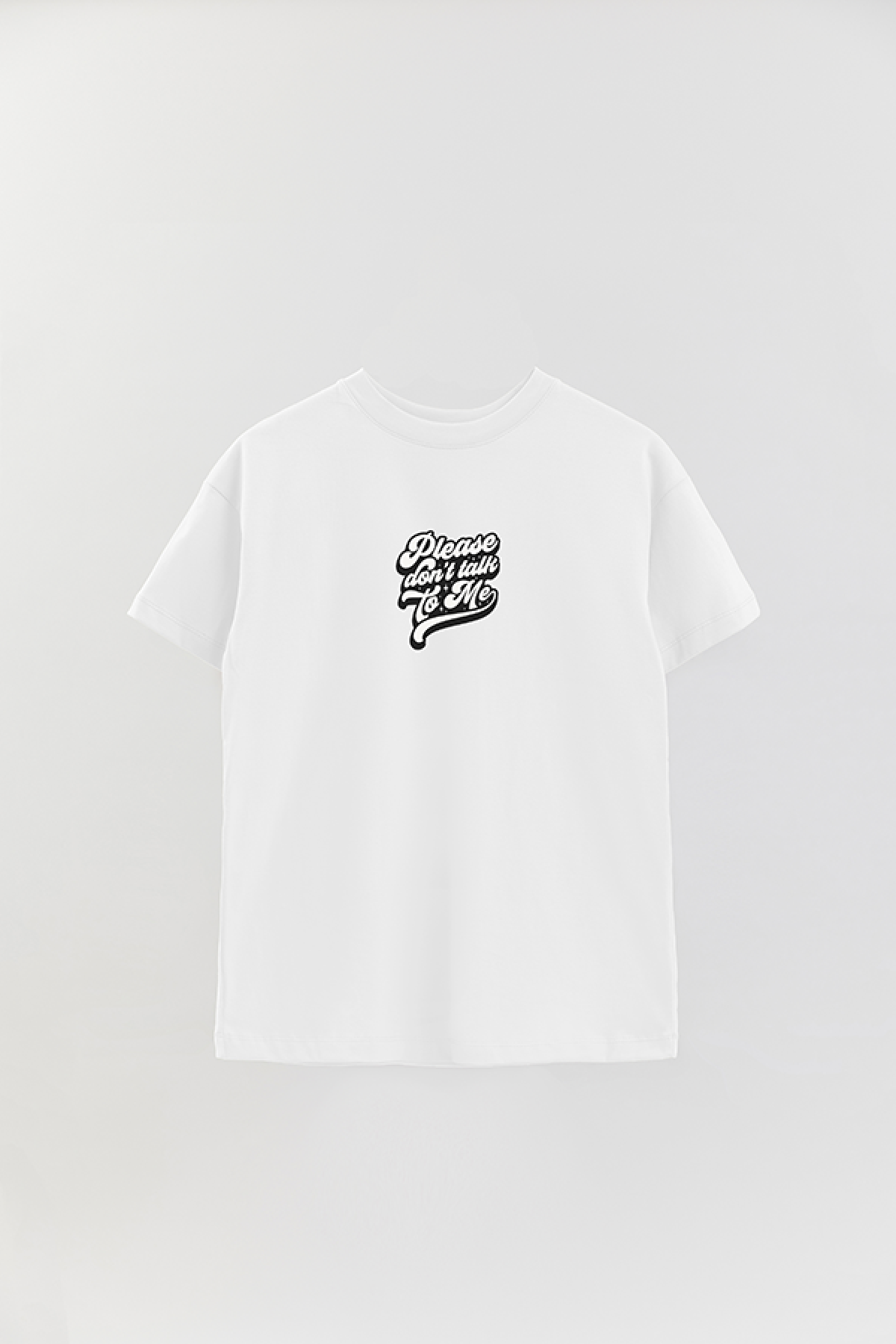 REMERA OVER ESTAMPADA LV5 PLEASE DON'T TALK TO ME