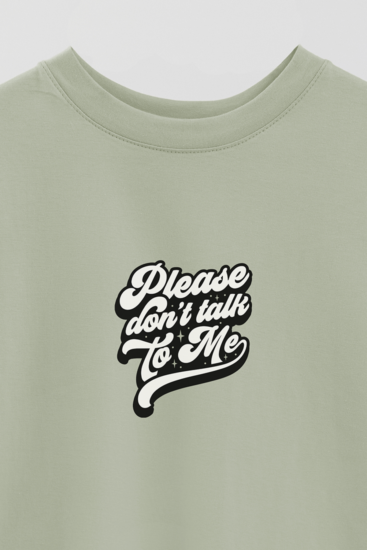 REMERA OVER ESTAMPADA LV5 PLEASE DON'T TALK TO ME