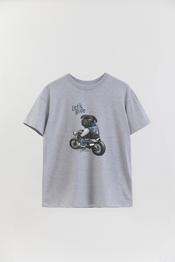 REMERA OVER ESTAMPADA DOG LET'S RIDE