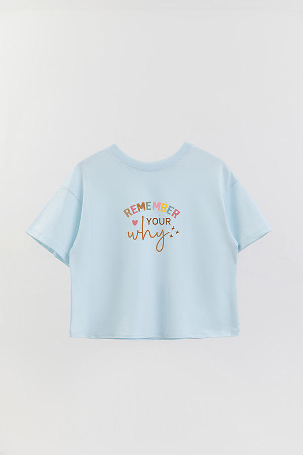 REMERA CROP ESTAMPADA CLR REMEMBER YOUR WHY