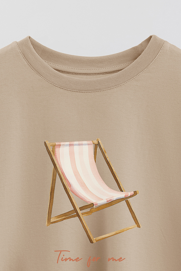 REMERA CROP ESTAMPADA COASTAL TIME FOR ME