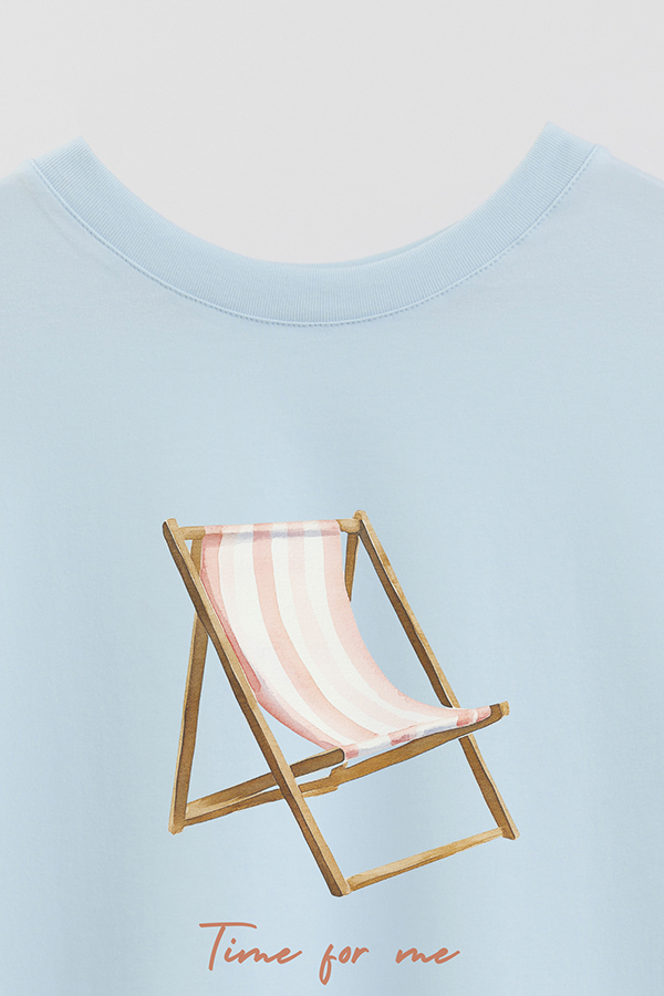 REMERA CROP ESTAMPADA COASTAL TIME FOR ME