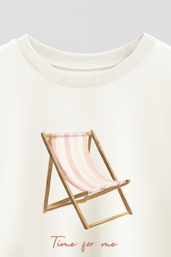 REMERA CROP ESTAMPADA COASTAL TIME FOR ME