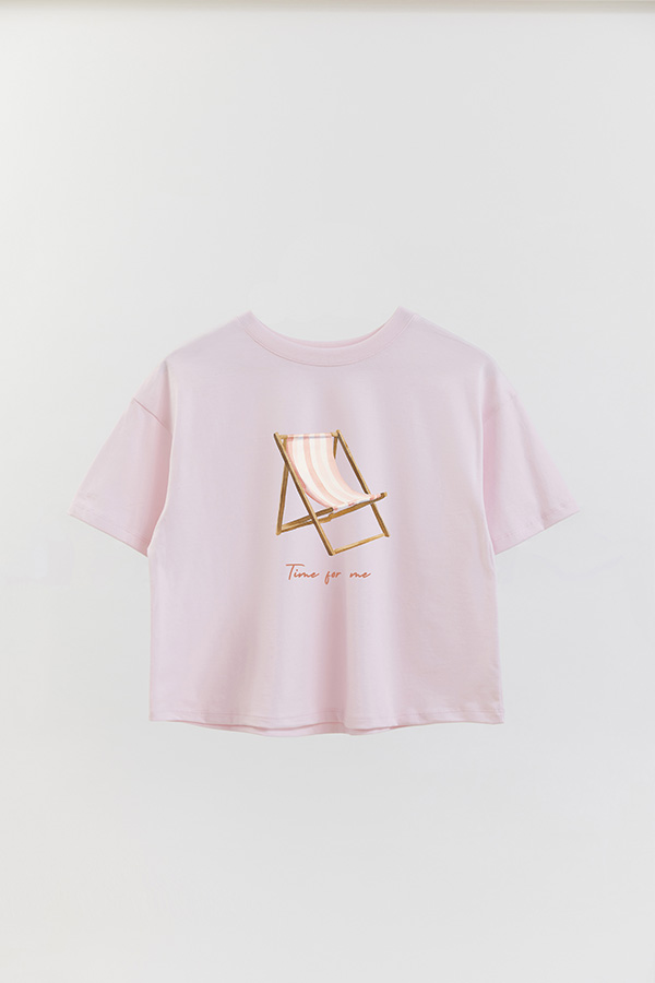REMERA CROP ESTAMPADA COASTAL TIME FOR ME