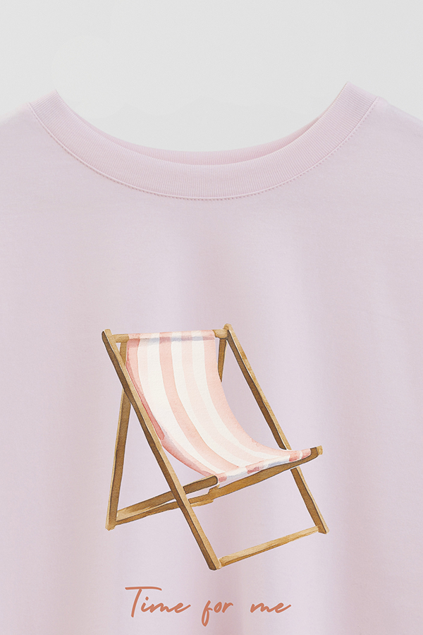 REMERA CROP ESTAMPADA COASTAL TIME FOR ME