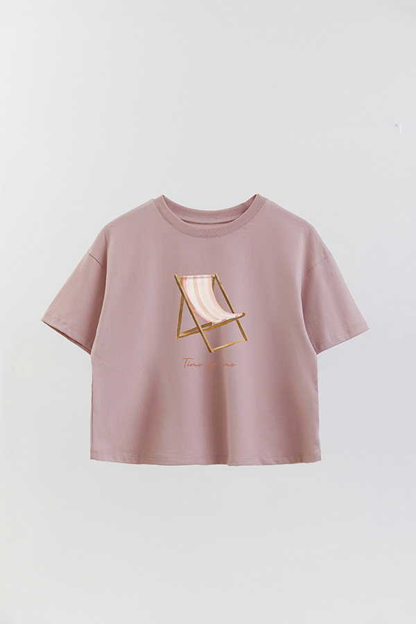 REMERA CROP ESTAMPADA COASTAL TIME FOR ME