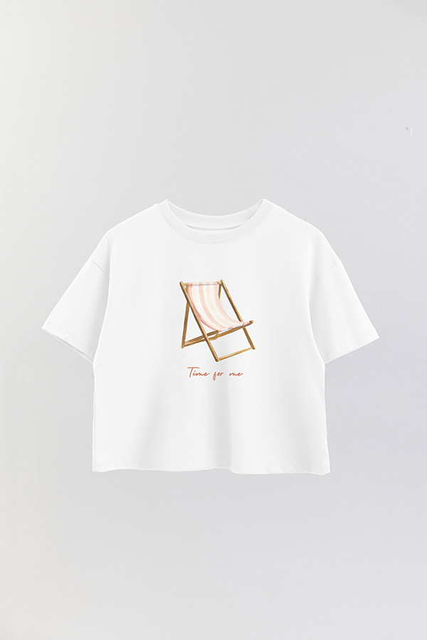 REMERA CROP ESTAMPADA COASTAL TIME FOR ME