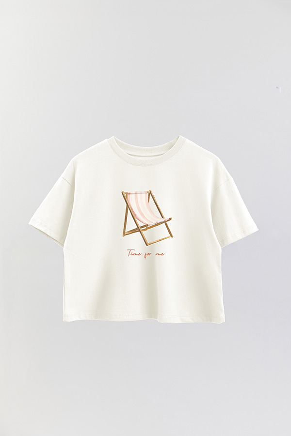 REMERA CROP ESTAMPADA COASTAL TIME FOR ME