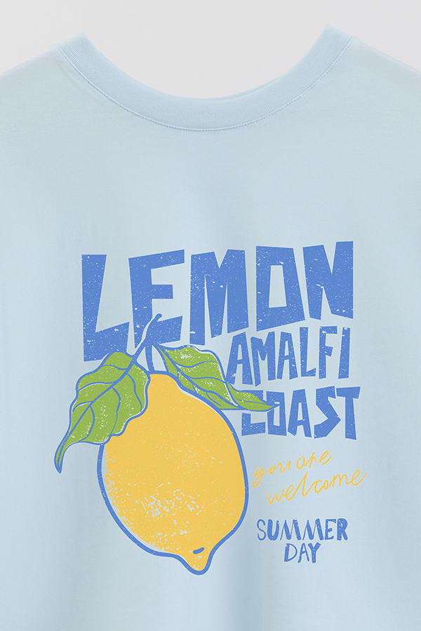 REMERA CROP ESTAMPADA LEMON AMALFI