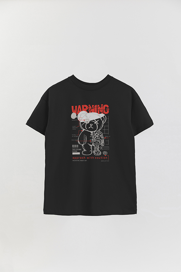REMERA OVER ESTAMPADA UNISEX TEDDY WARNING