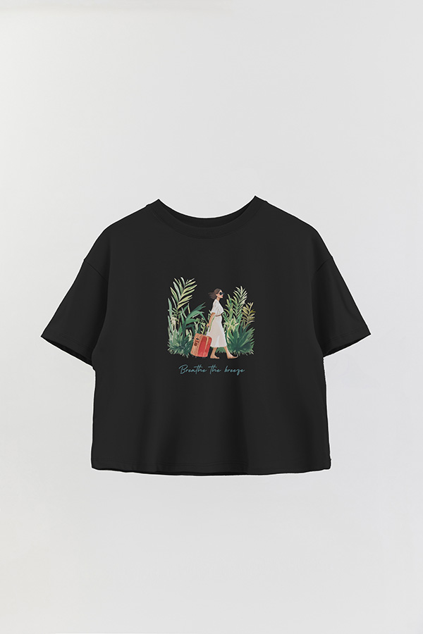 REMERA CROP ESTAMPADA COASTAL BREATHE THE BREEZE