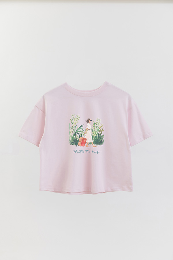 REMERA CROP ESTAMPADA COASTAL BREATHE THE BREEZE