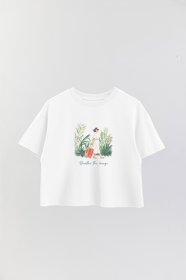 REMERA CROP ESTAMPADA COASTAL BREATHE THE BREEZE