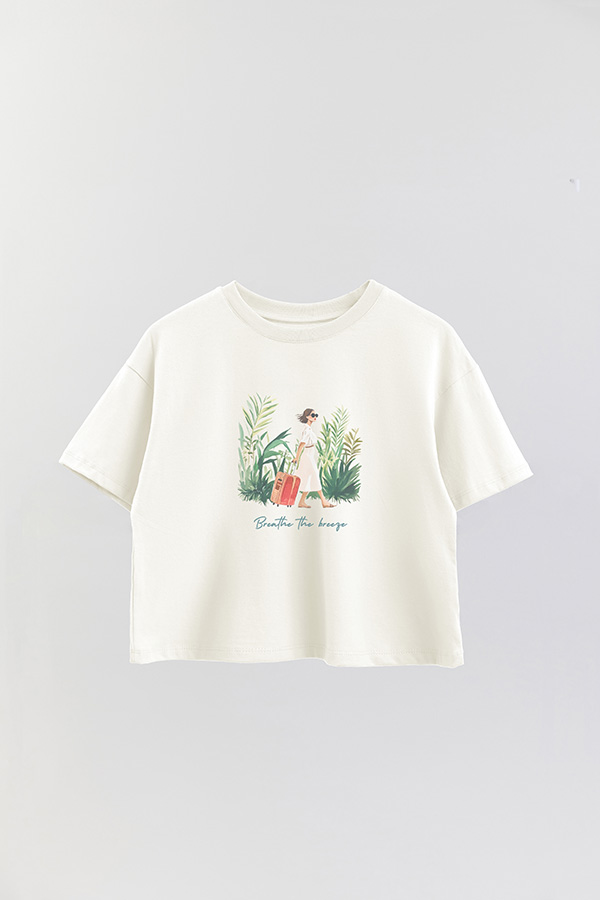 REMERA CROP ESTAMPADA COASTAL BREATHE THE BREEZE
