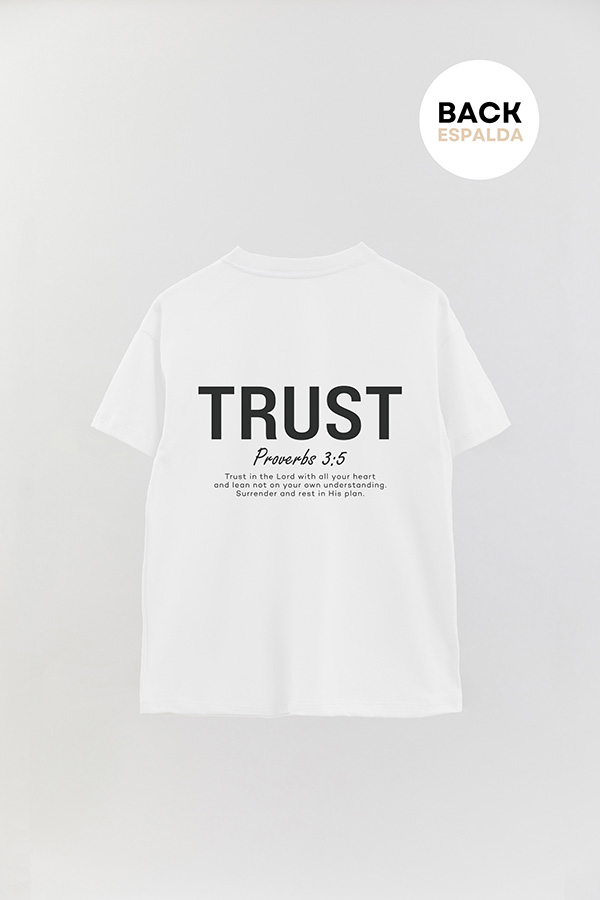 REMERA OVER ESTAMPADA UNISEX ESPALDA TRUST
