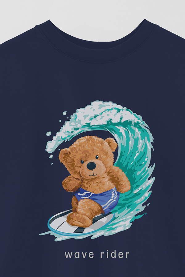 REMERA OVER ESTAMPADA UNISEX TEDDY WAVE RIDER