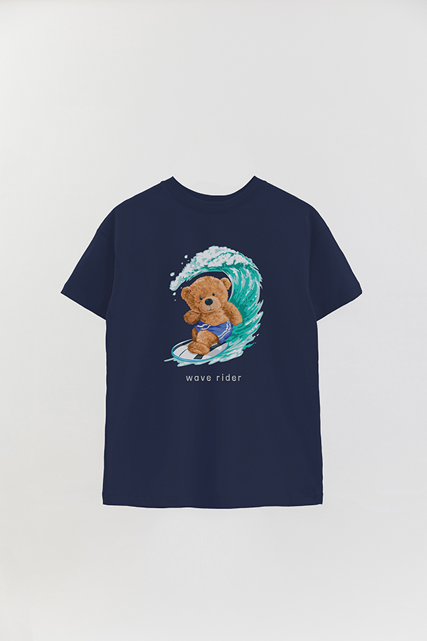 REMERA OVER ESTAMPADA UNISEX TEDDY WAVE RIDER