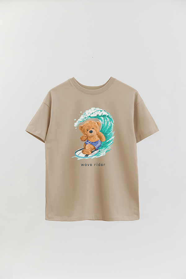 REMERA OVER ESTAMPADA UNISEX TEDDY WAVE RIDER