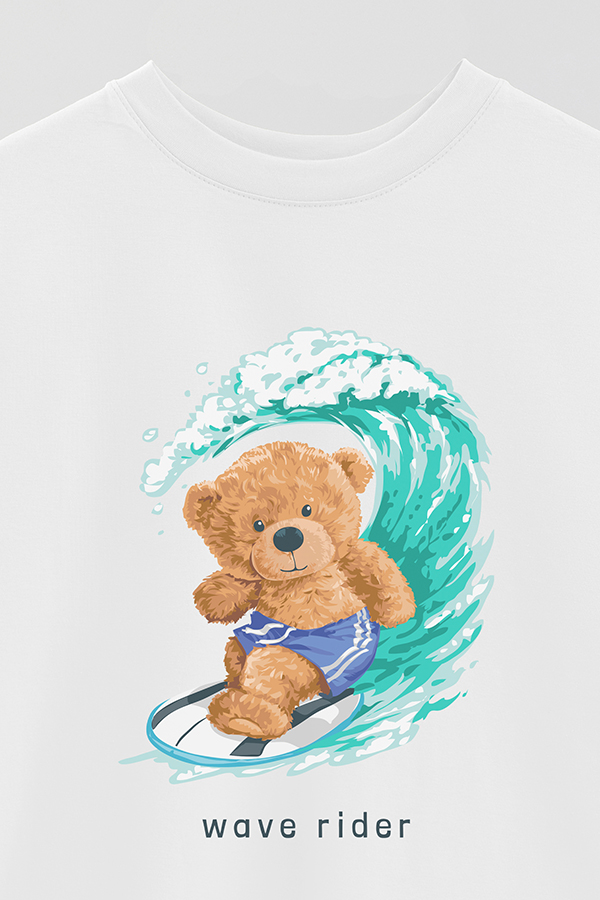 REMERA OVER ESTAMPADA UNISEX TEDDY WAVE RIDER