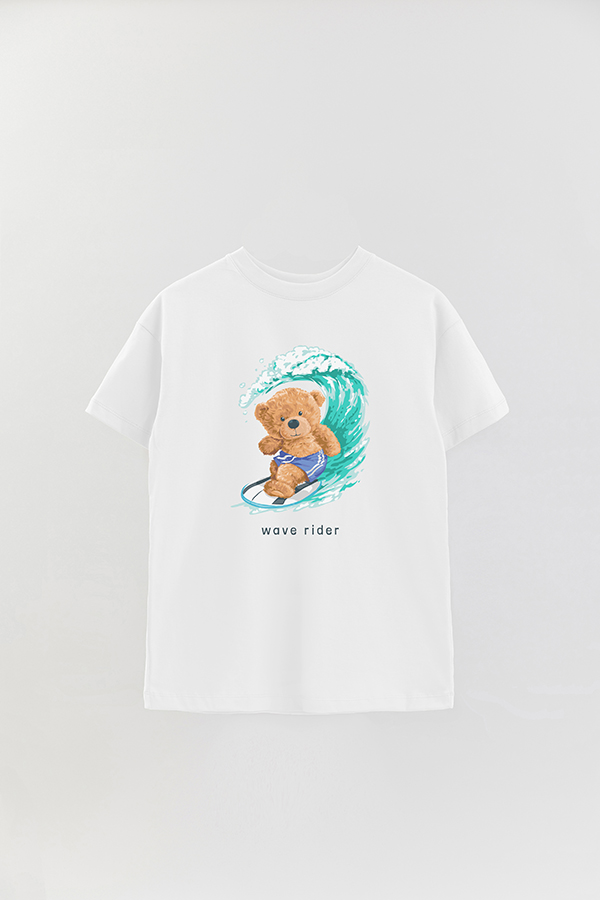 REMERA OVER ESTAMPADA UNISEX TEDDY WAVE RIDER