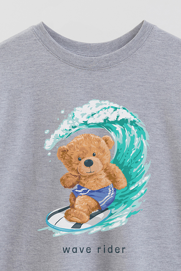 REMERA OVER ESTAMPADA UNISEX TEDDY WAVE RIDER