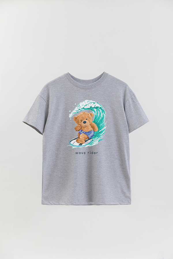 REMERA OVER ESTAMPADA UNISEX TEDDY WAVE RIDER