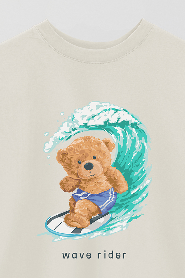 REMERA OVER ESTAMPADA UNISEX TEDDY WAVE RIDER