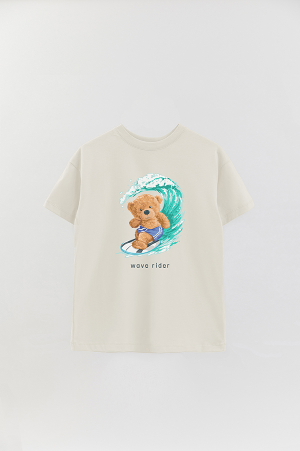 REMERA OVER ESTAMPADA UNISEX TEDDY WAVE RIDER