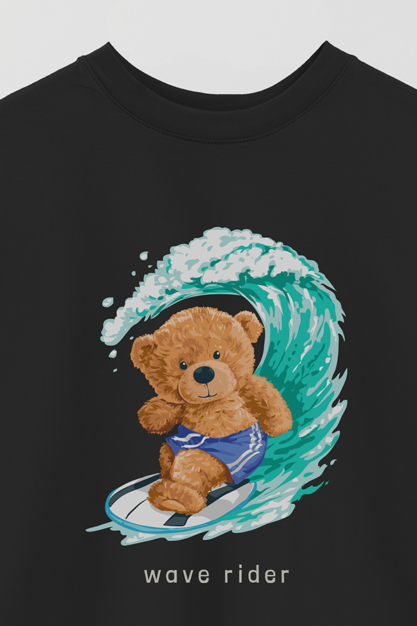 REMERA OVER ESTAMPADA UNISEX TEDDY WAVE RIDER