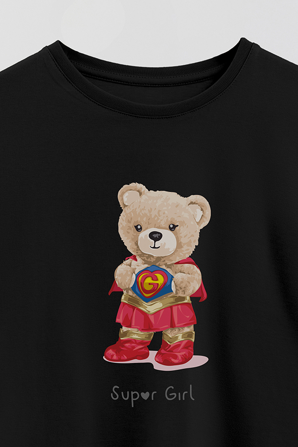 REMERA GB OVERSIZE TEDDY SUPER GIRL