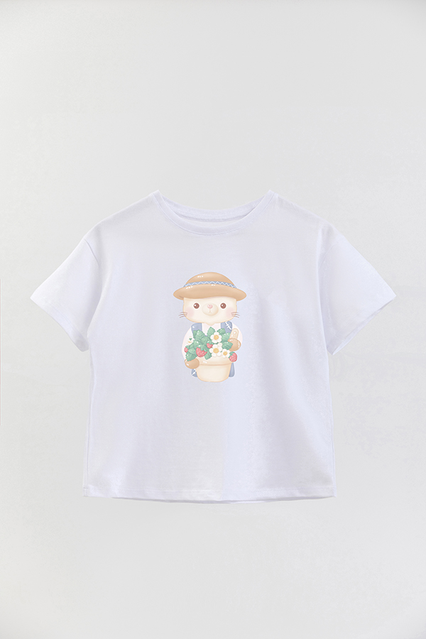 REMERA GIRL OVER HARVEST CAT SWEET