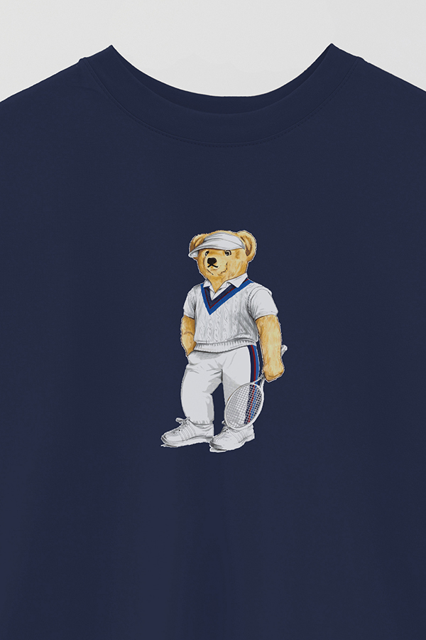 REMERA OVER ESTAMPADA UNISEX BEAR TENNIS