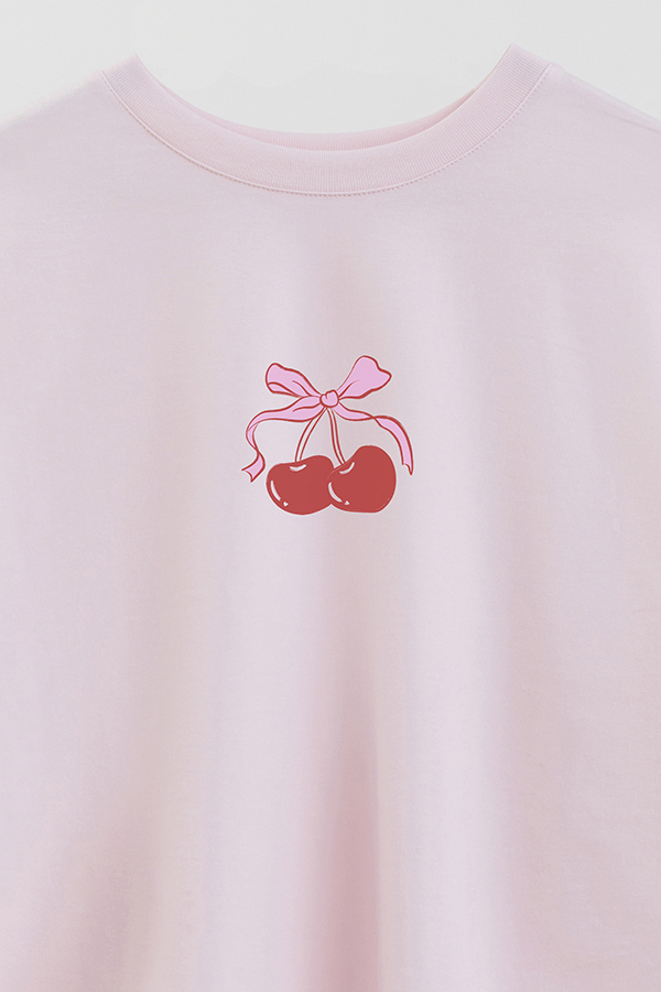 REMERA CROP ESTAMPADA VALENTINE CHERRY