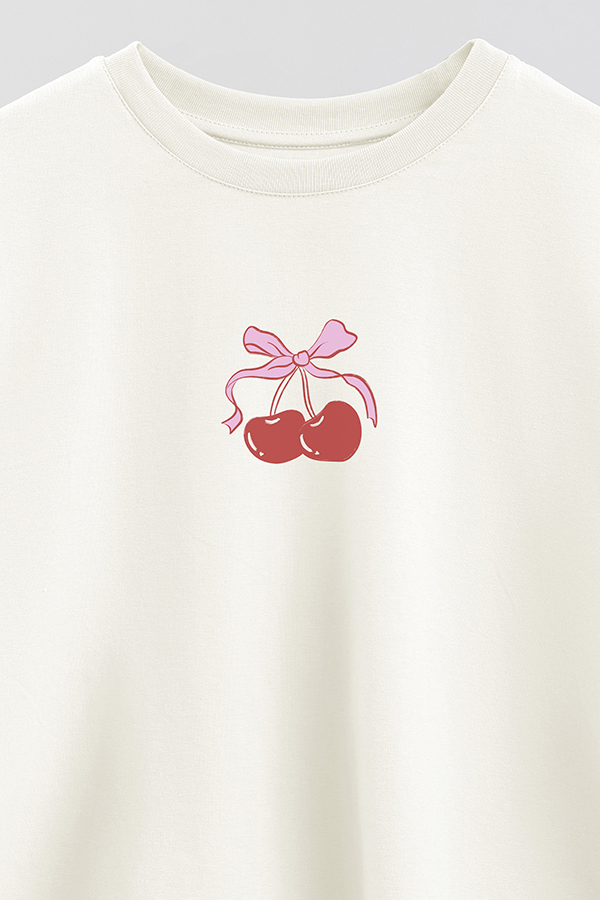 REMERA CROP ESTAMPADA VALENTINE CHERRY