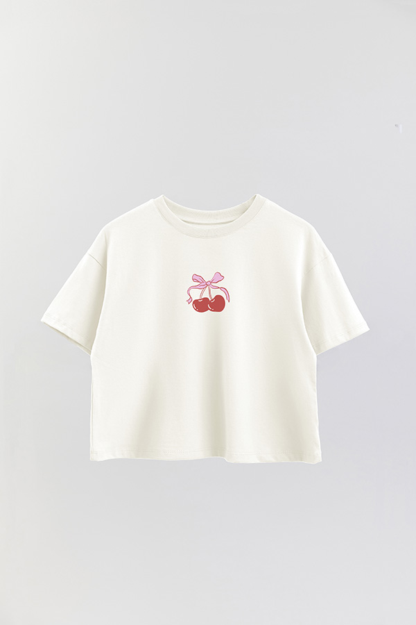 REMERA CROP ESTAMPADA VALENTINE CHERRY