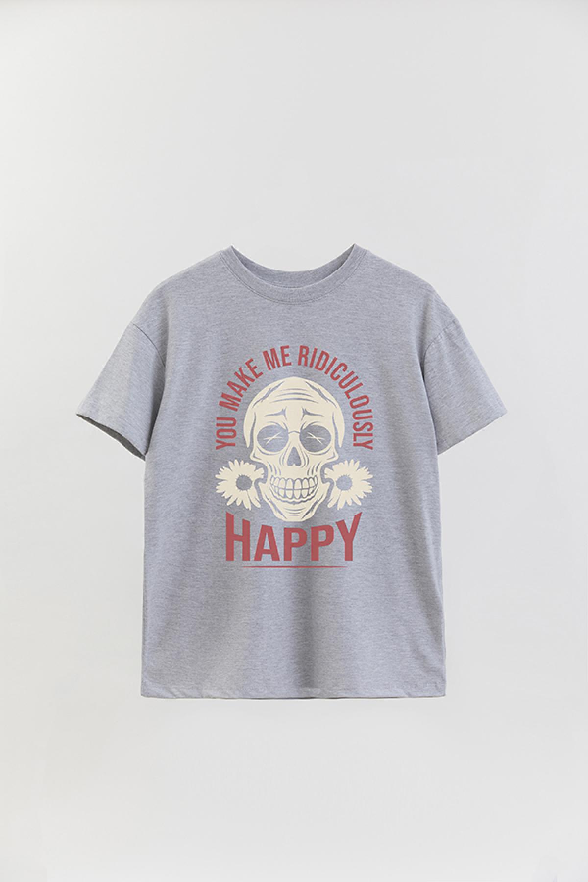 REMERA OVER ESTAMPADA GR YOU MAKE ME RIDICULOUSLY HAPPY