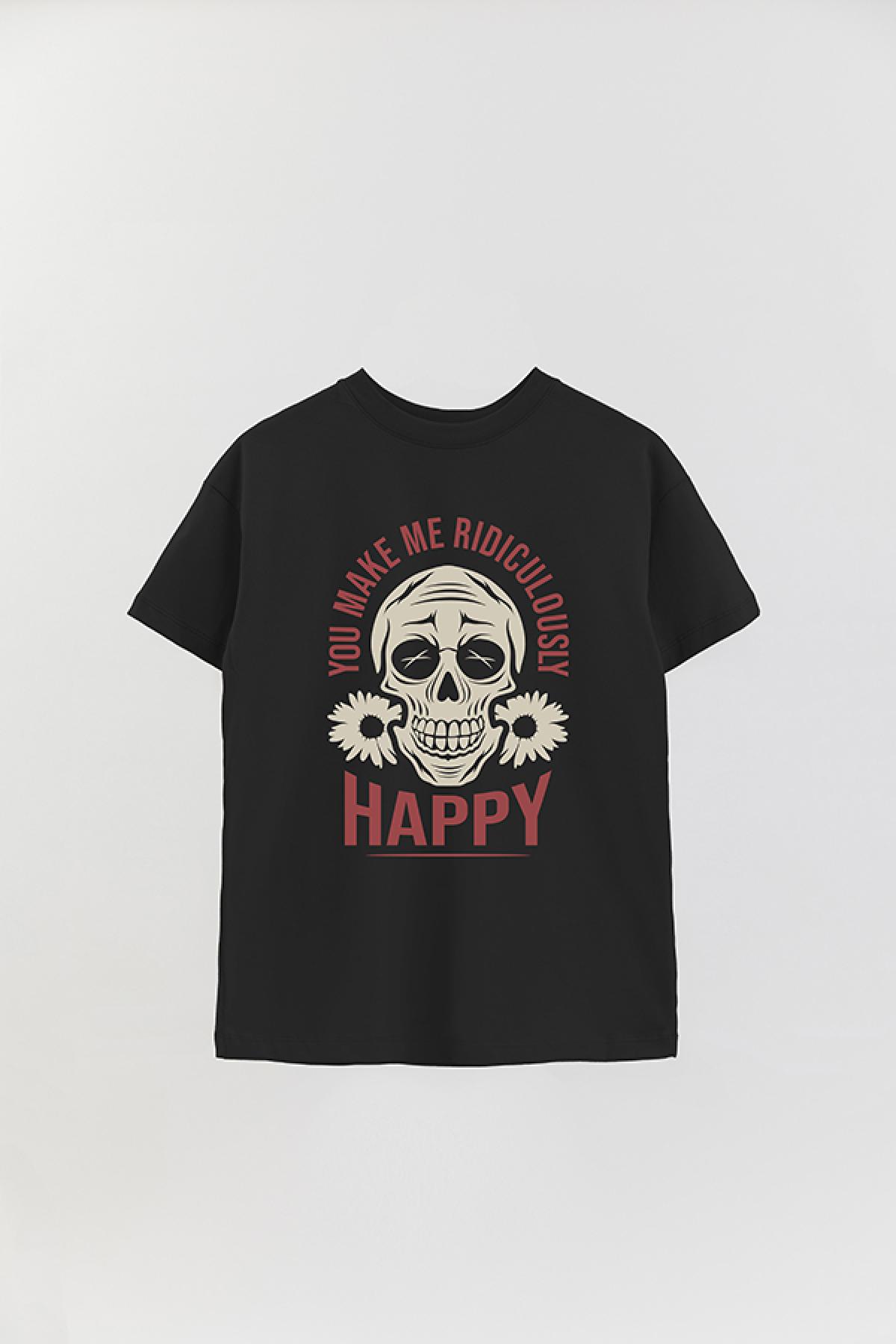 REMERA OVER ESTAMPADA GR YOU MAKE ME RIDICULOUSLY HAPPY