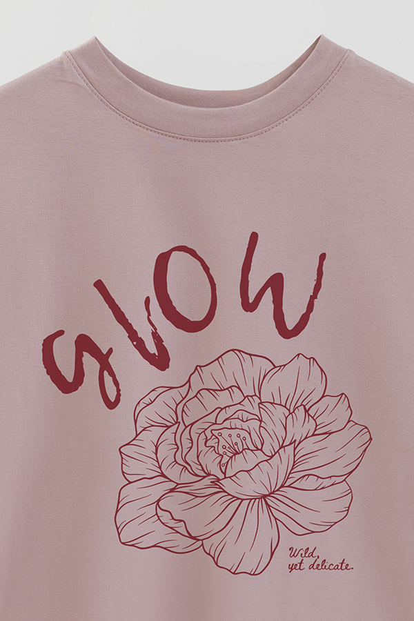 REMERA OVER ESTAMPADA PEONIES GLOW
