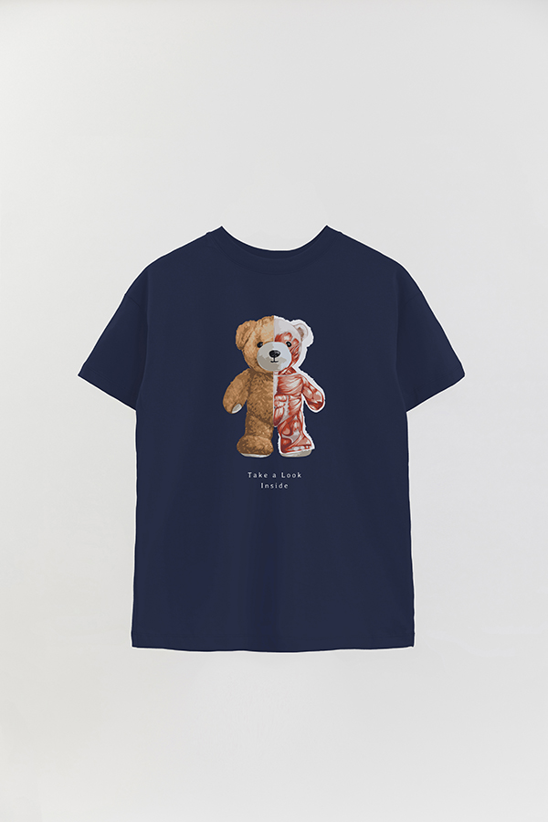 REMERA OVER ESTAMPADA UNISEX TEDDY TAKE A LOOK INSIDE