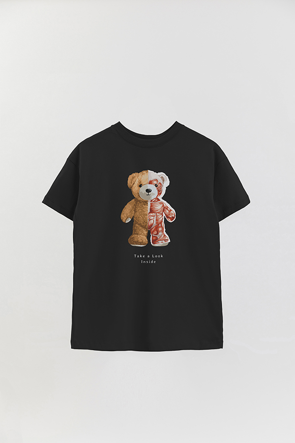 REMERA OVER ESTAMPADA UNISEX TEDDY TAKE A LOOK INSIDE