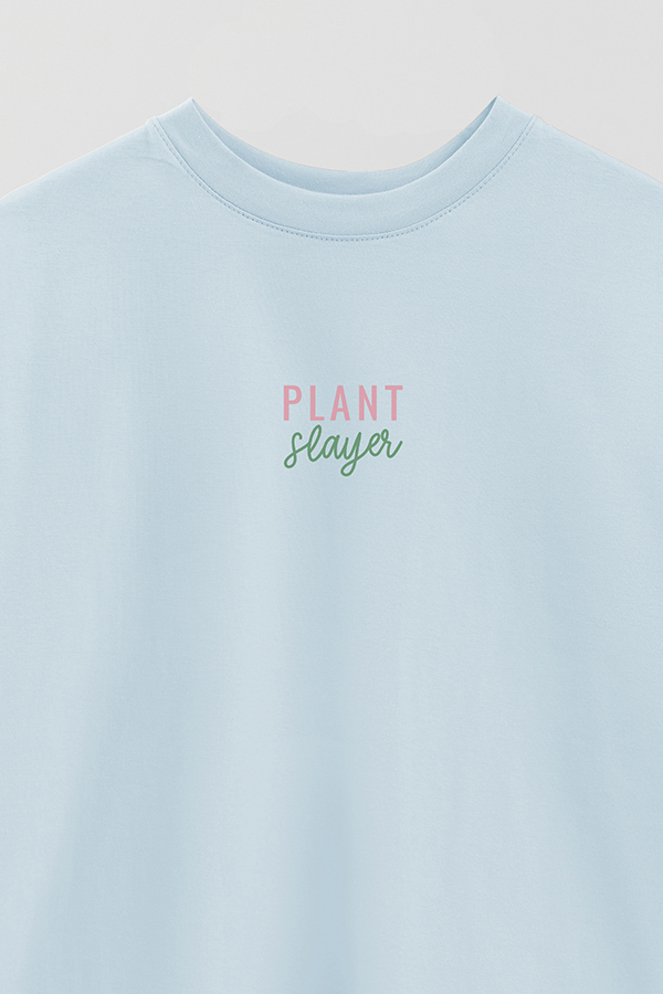 REMERA OVER ESTAMPADA VEGAN PLANT SLAYER